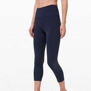 BRAND NEW navy blue lululemon leggings 21”